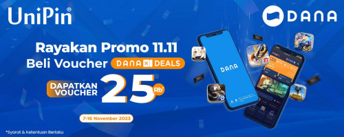 Rayakan Promo 11.11 Beli Voucher DANA Deals Top Up Game di UniPin!